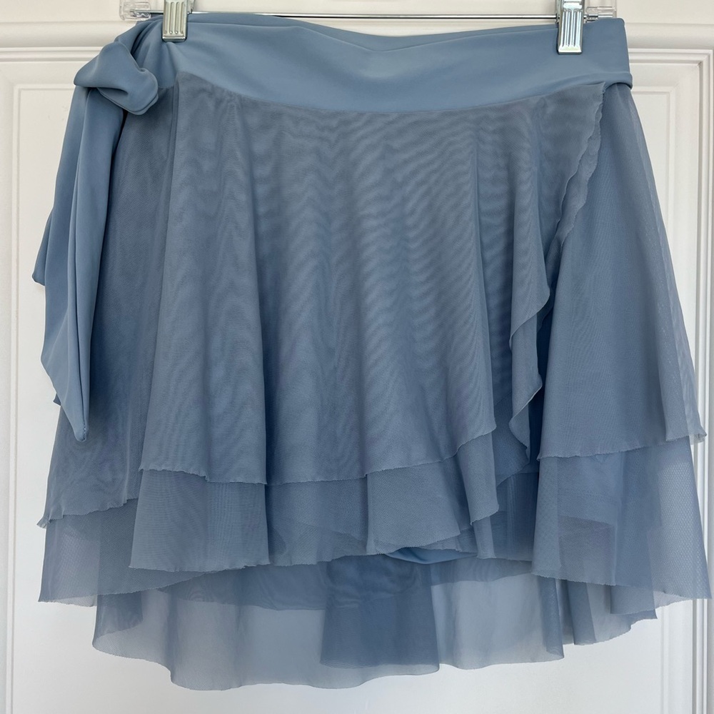 POPFLEX Juliet Wrap Skort - Blue Storm Dance Ballet Medium EUC